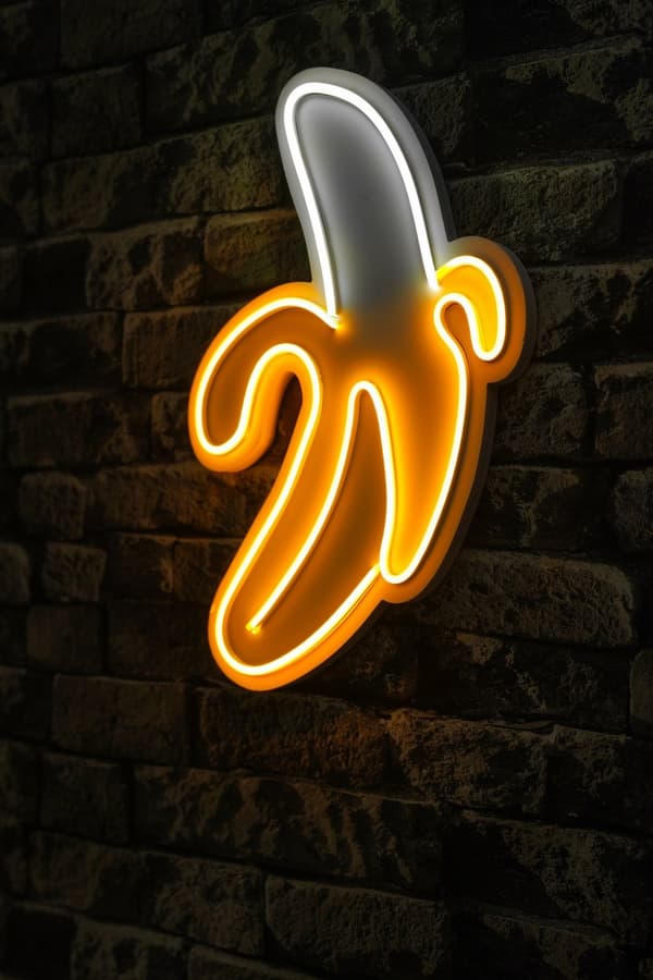 Dekorativ Plast Led Belysning Banan - Gul Vit