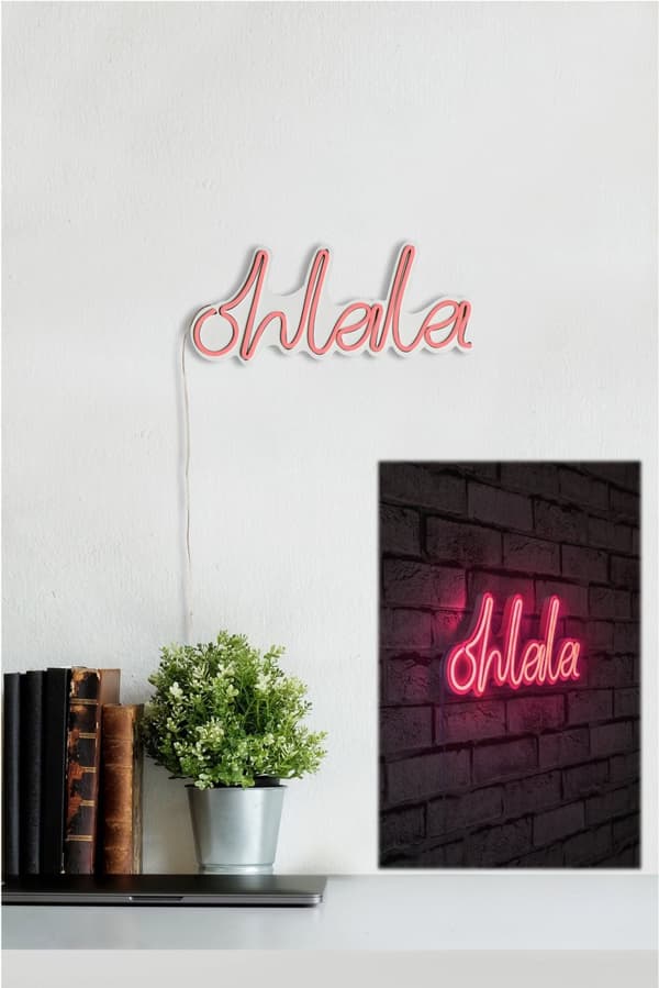 Dekorativ Plast Led-belysning Oh La La - Rosa