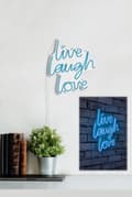 Miniatyrbilde 3 av 9: Dekorativ plast LED-belysning Live Laugh Love - Blå