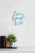 Miniatyrbilde 5 av 9: Dekorativ plast LED-belysning Live Laugh Love - Blå