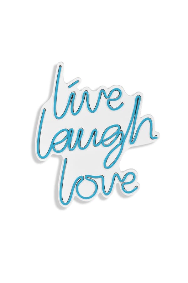 Dekorativ plast LED-belysning Live Laugh Love - Blå