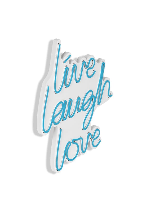 Dekorativ plast LED-belysning Live Laugh Love - Blå