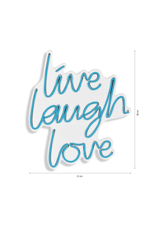 Dekorativ plast LED-belysning Live Laugh Love - Blå