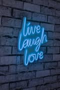 Miniatyrbilde 2 av 9: Dekorativ plast LED-belysning Live Laugh Love - Blå