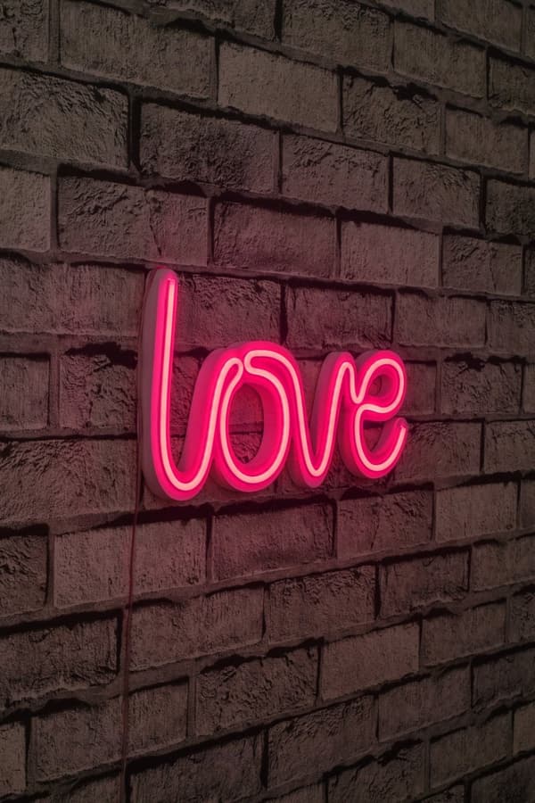 Dekorativ Plast Led Belysning Love - Rosa
