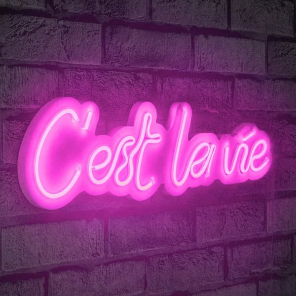 Dekorativ Plast Led-belysning C'est La Vie - Rosa