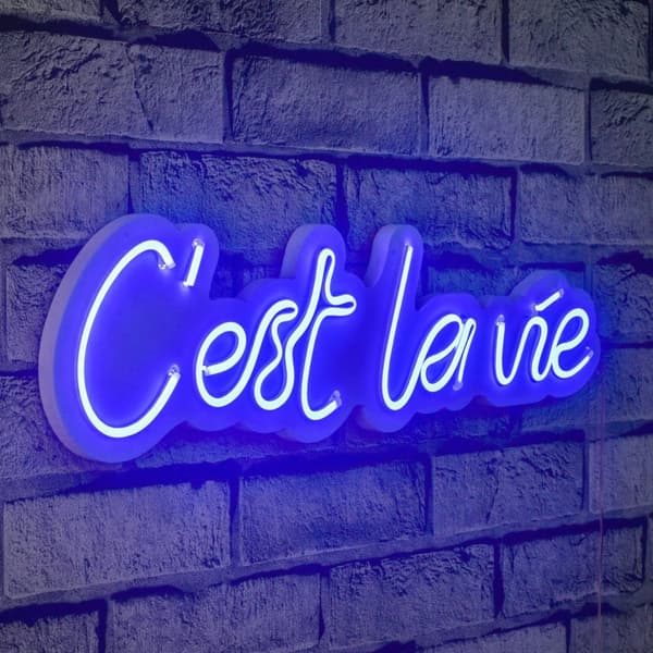 Dekorativ Plast Led Belysning C'est La Vie - Blå