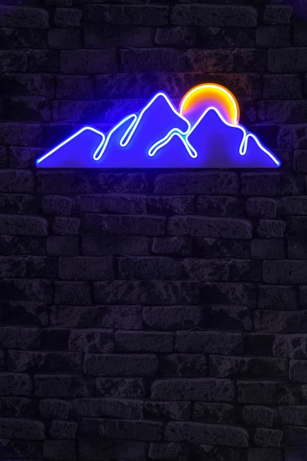 Dekorativ Plast Led Belysning Mountain - Blå - Gul