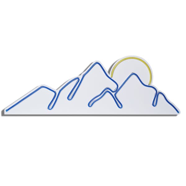 Dekorativ Plast Led Belysning Mountain - Blå - Gul