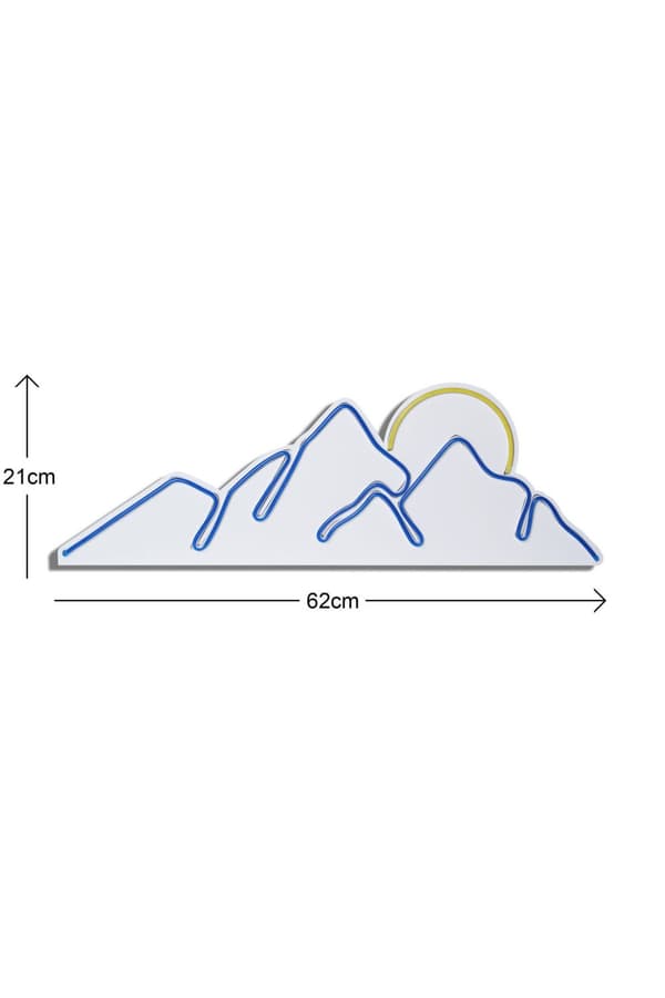 Dekorativ Plast Led Belysning Mountain - Blå - Gul