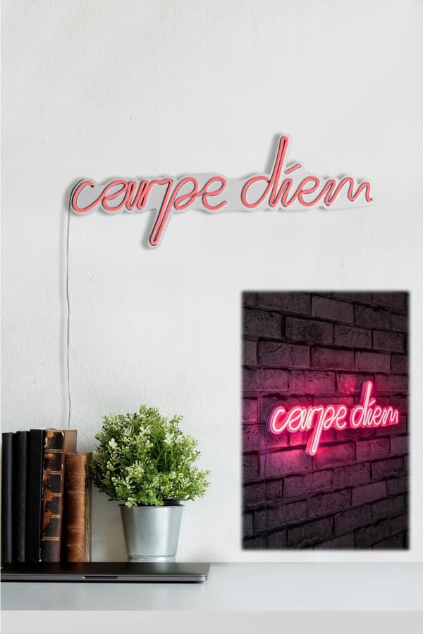 Dekorativ Plast Led-belysning Carpe Diem - Rosa