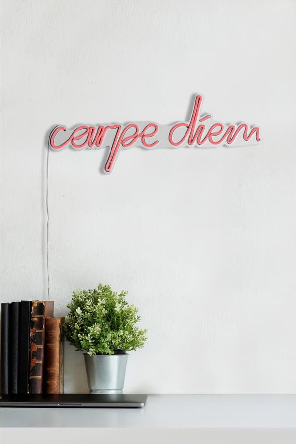 Dekorativ Plast Led-belysning Carpe Diem - Rosa