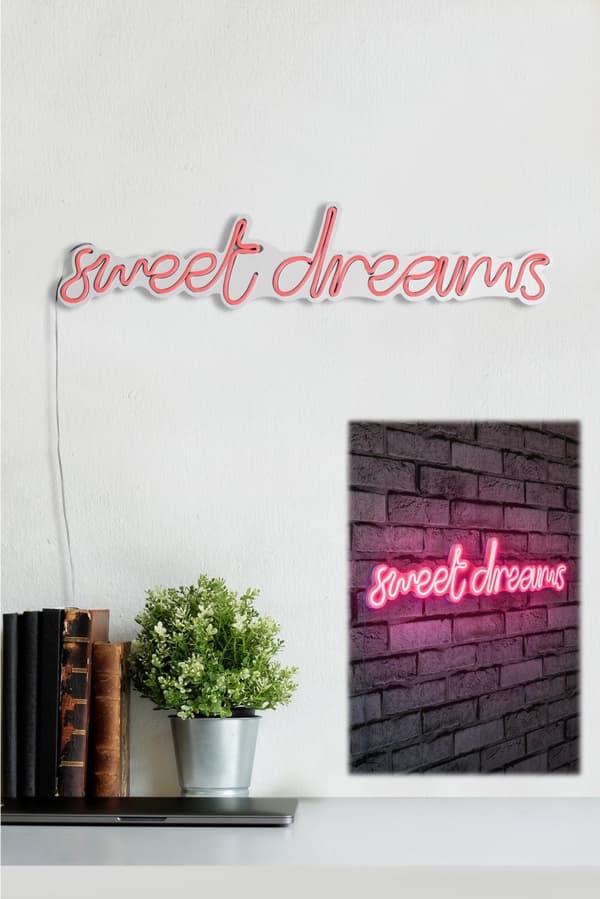 Dekorativ Plast Led-belysning Sweet Dreams - Rosa