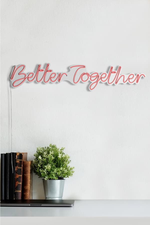 Dekorativ plast LED-belysning Better Together - Rosa