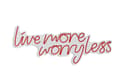 Miniatyrbilde 8 av 9: Dekorativ LED-belysning i plast Live More Worry Mindre - Rød