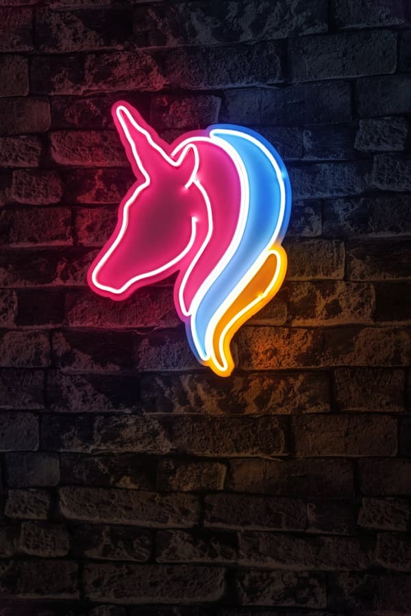 Dekorativ Plast Led Belysning Unicorn - Vit, Blå, Gul