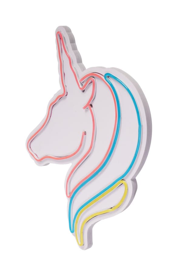 Dekorativ Plast Led Belysning Unicorn - Vit, Blå, Gul