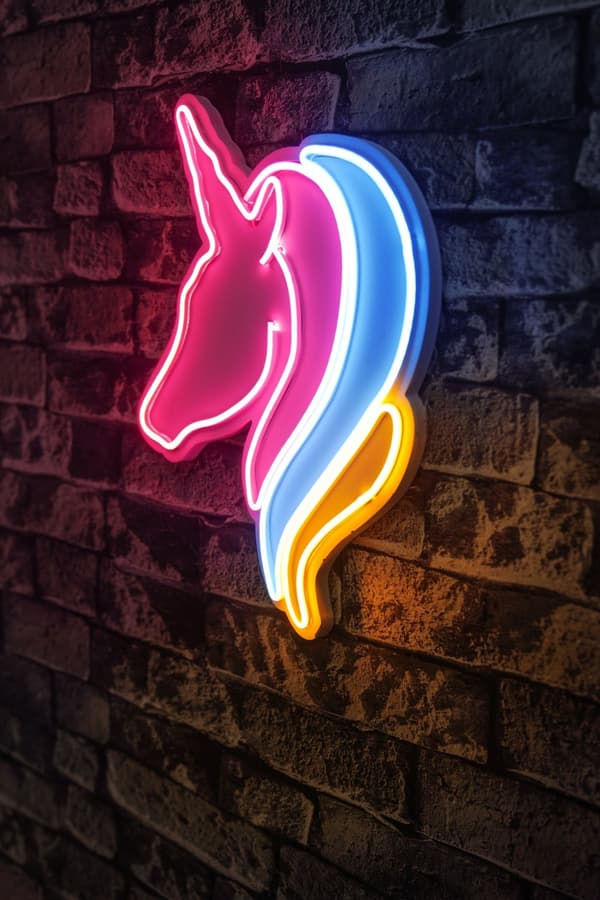 Dekorativ Plast Led Belysning Unicorn - Vit, Blå, Gul