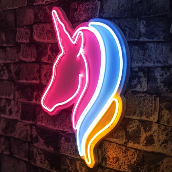 Dekorativ Plast Led Belysning Unicorn - Vit, Blå, Gul