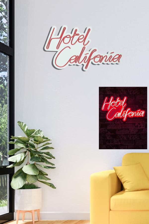Dekorativ Plast Led-belysning Hotel California - Röd