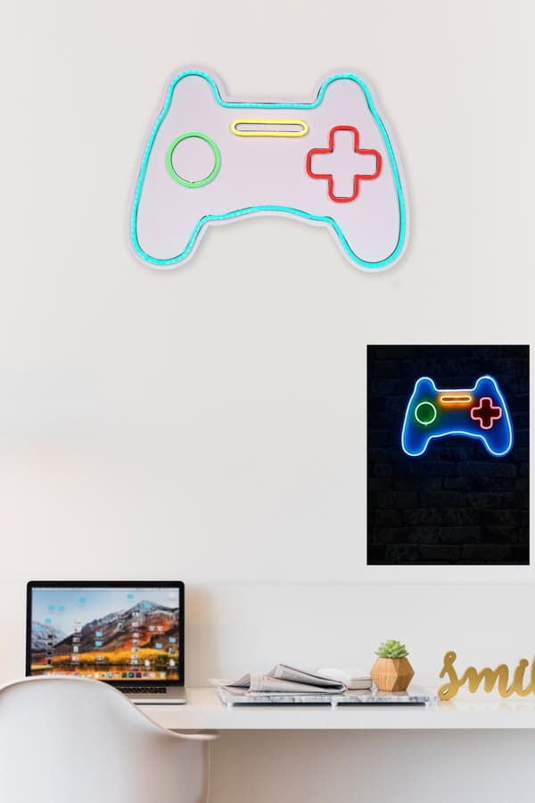 Dekorativ Plast Led-belysning Play Station Gaming Controller - Blå
