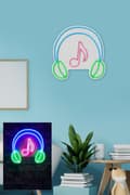Miniatyrbillede 4 af 8: Dekorative Plastic Led Belysning Musik Lyd Hovedtelefoner - Pink