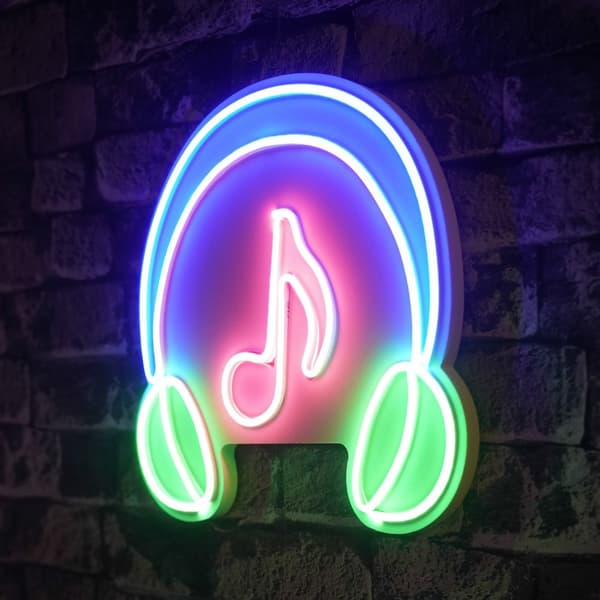 Dekorative Plastic Led Belysning Musik Lyd Hovedtelefoner - Pink