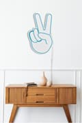 Miniatyrbilde 5 av 9: Dekorativt plast LED-belysning Victory Sign - Blå
