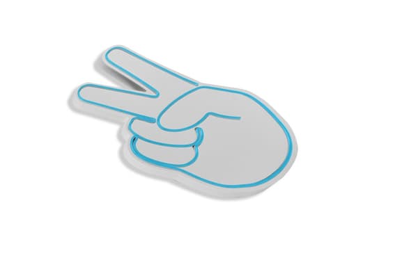 Dekorativt plast LED-belysning Victory Sign - Blå