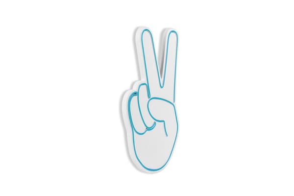 Dekorativt plast LED-belysning Victory Sign - Blå