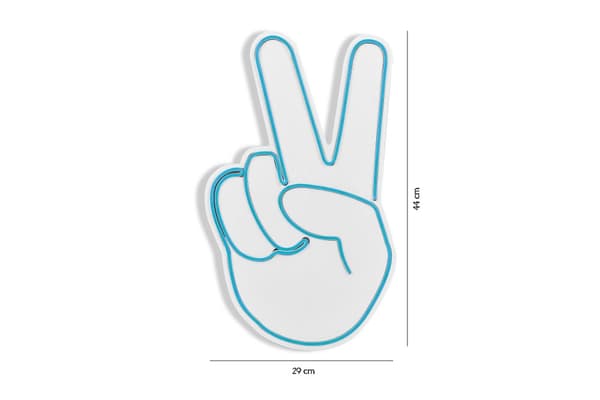 Dekorativt plast LED-belysning Victory Sign - Blå