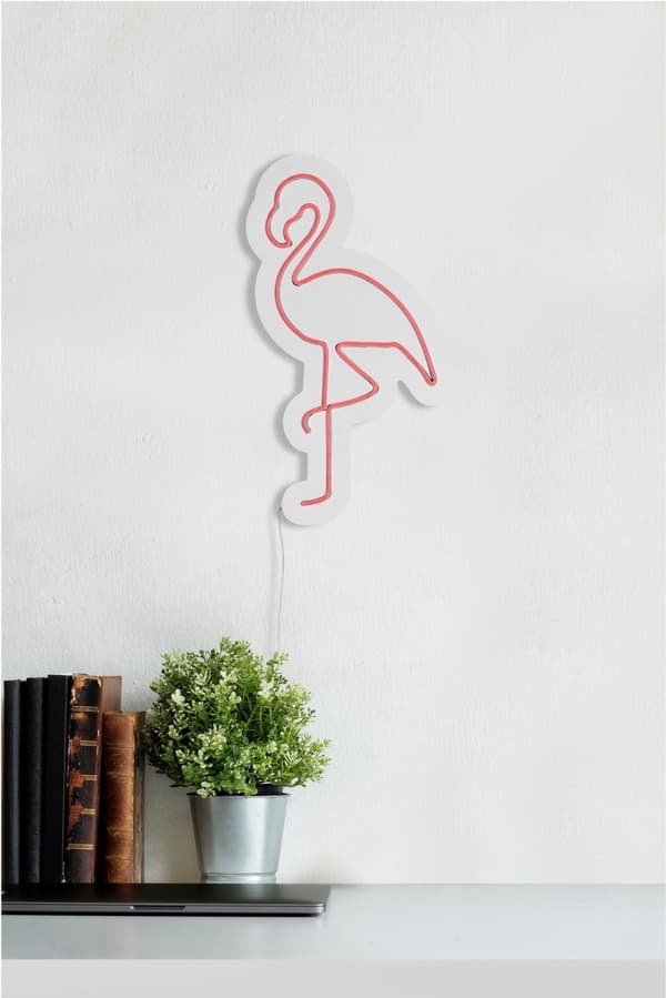 Koristeellinen muovinen led-valaistus Flamingo - vaaleanpunainen