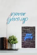 Miniatyrbild 3 av 9: Dekorativ plast LED-belysning Ge aldrig upp - Blå