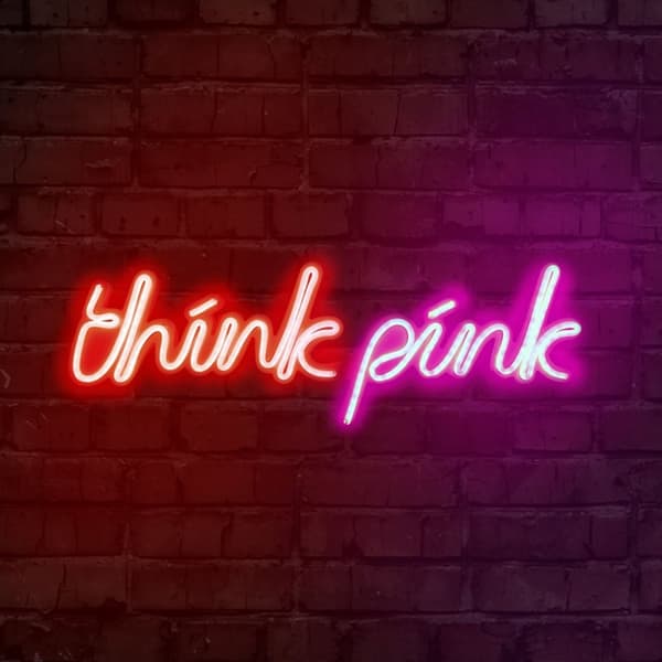 Dekorativ Plast Led-belysning Think Pink - Röd