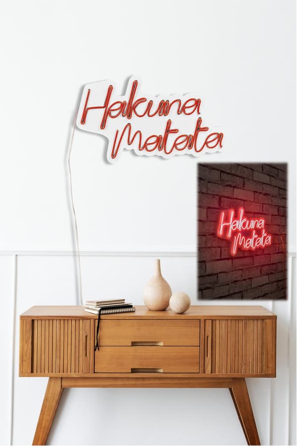 Dekorativ Plast Led Belysning Hakuna Matata - Röd