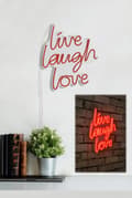 Miniatyrbild 3 av 9: Dekorativ Plast Led-belysning Live Laugh Love - Röd