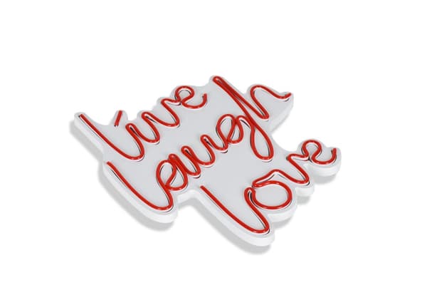 Dekorativ Plast Led-belysning Live Laugh Love - Röd