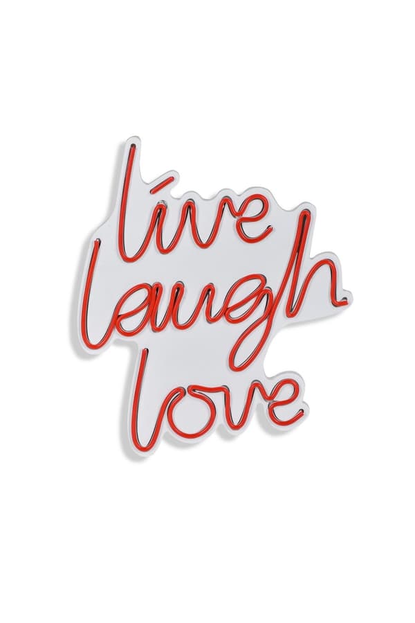Dekorativ Plast Led-belysning Live Laugh Love - Röd