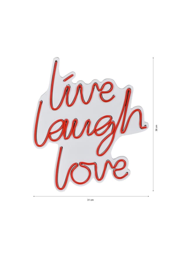Dekorativ Plast Led-belysning Live Laugh Love - Röd