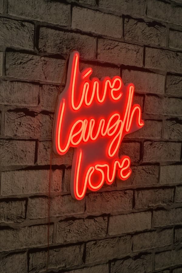 Dekorativ Plast Led-belysning Live Laugh Love - Röd