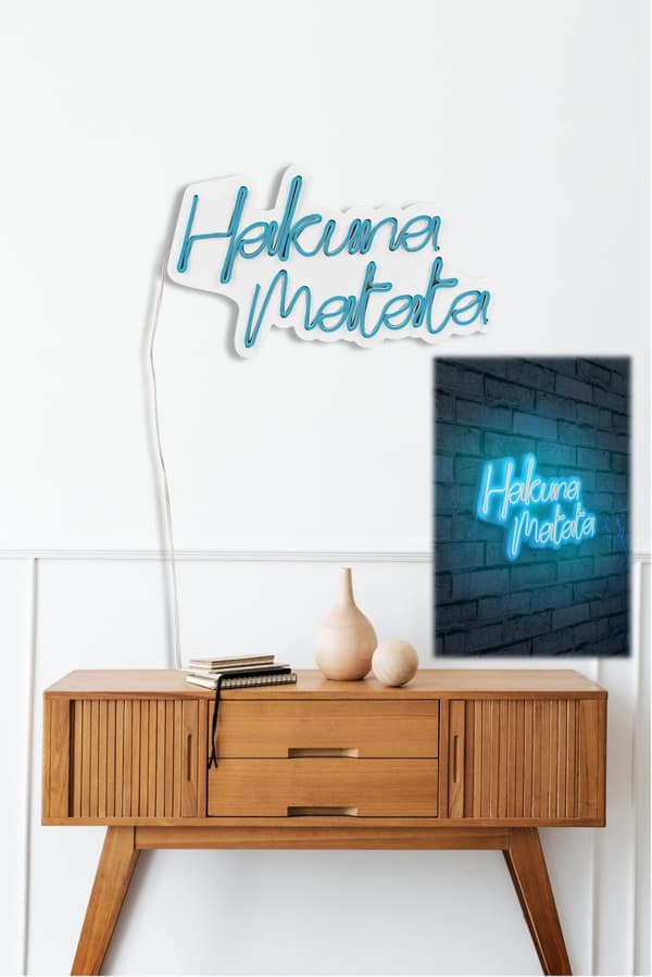 Dekorativ Plast Led Belysning Hakuna Matata - Blå