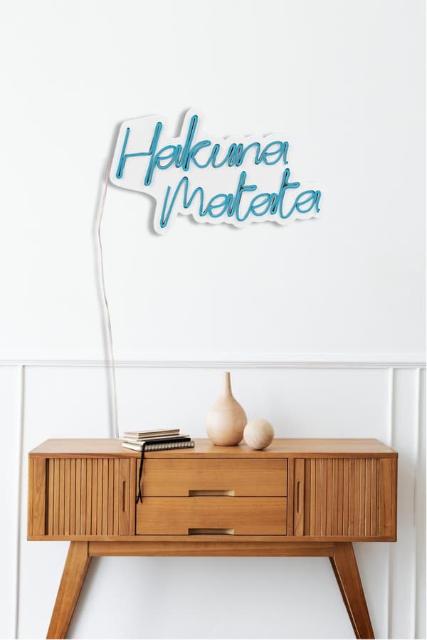 Dekorativ Plast Led Belysning Hakuna Matata - Blå
