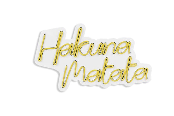 Koristeellinen muovinen led-valaistus Hakuna Matata - keltainen