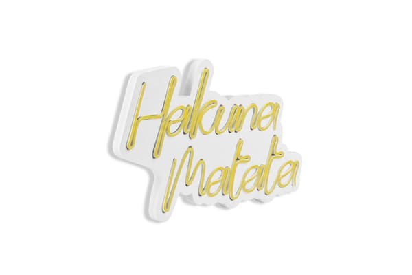 Koristeellinen muovinen led-valaistus Hakuna Matata - keltainen
