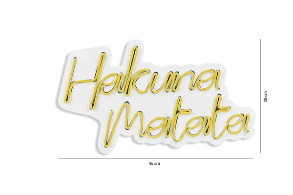 Koristeellinen muovinen led-valaistus Hakuna Matata - keltainen