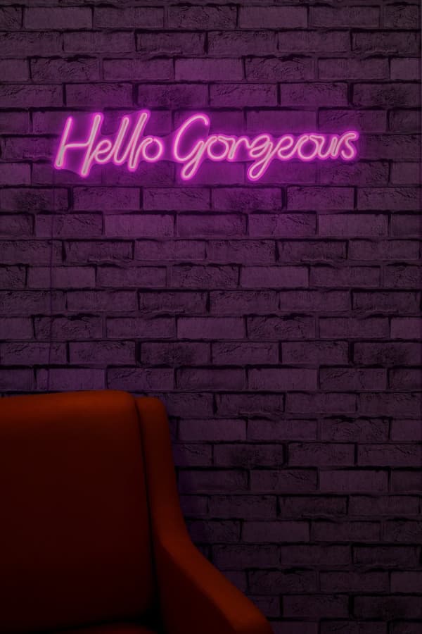 Koristeellinen muovinen led-valaistus Hello Gorgeous - vaaleanpunainen