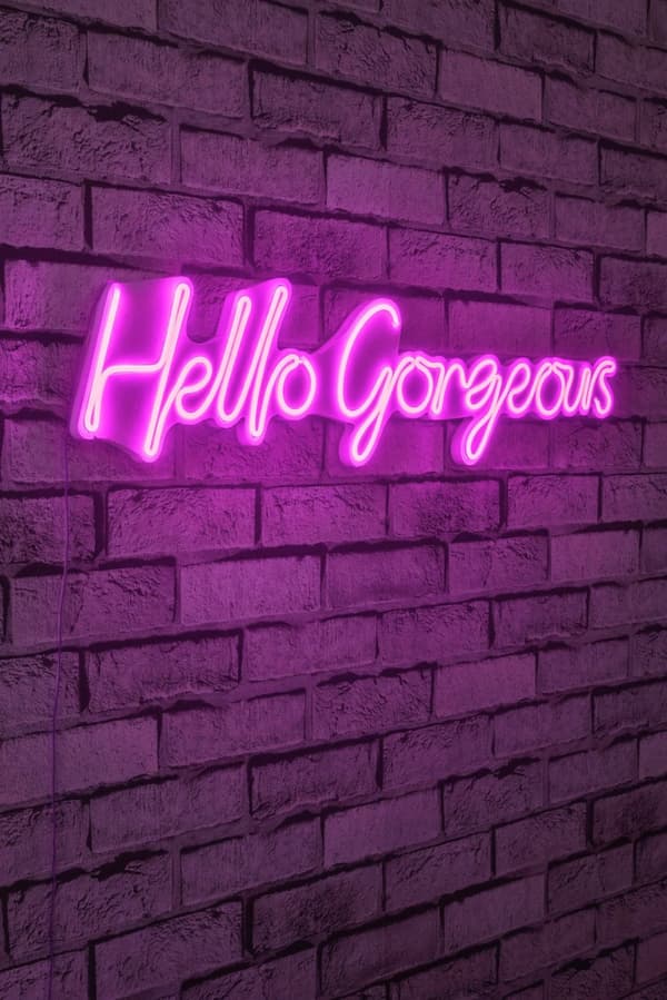 Koristeellinen muovinen led-valaistus Hello Gorgeous - vaaleanpunainen