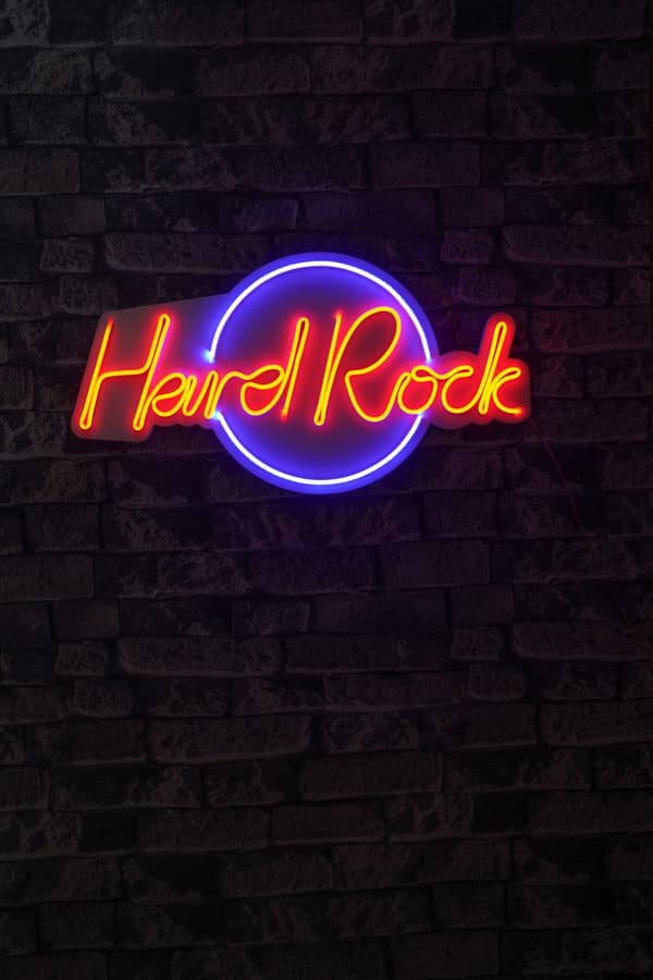 Dekorativ LED-belysning i plast Hard Rock - Blå, Rød