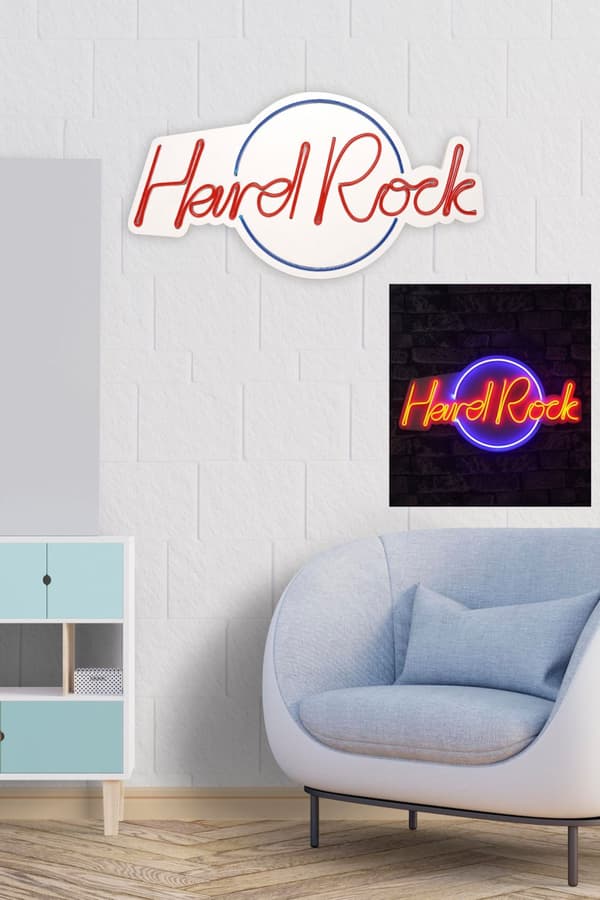 Dekorativ LED-belysning i plast Hard Rock - Blå, Rød