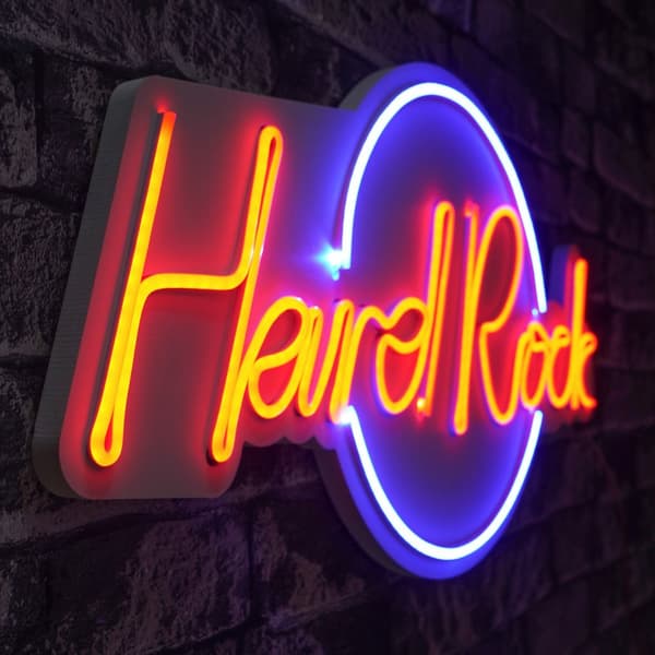 Dekorativ LED-belysning i plast Hard Rock - Blå, Rød